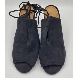 ASOS Suede Lace Up Heels Strappy Sandals Black Women Sz7